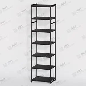 Открытый стеллаж черный металл лофт 7 полок