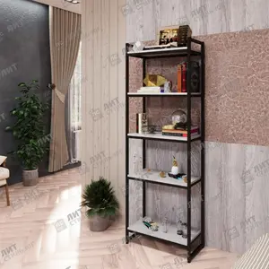 Стеллаж напольный с полками лофт черный