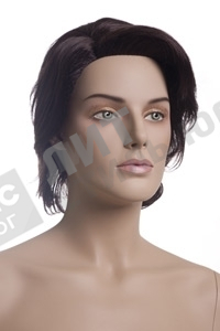 Парик женский для манекена, искусственный, без челки, короткие прямые волосы, цвет черный