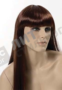 Парик женский для манекена, искусственный, с челкой, прямые длинные волосы, цвет черный