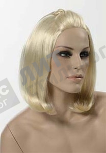 Парик женский для манекена, искусственный, без челки, прямые волосы до плеч, цвет платинум блонд