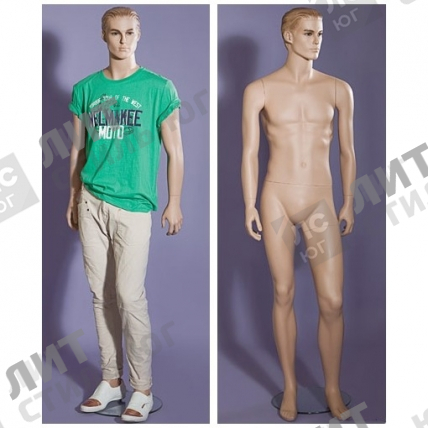 Манекен мужской стилизованный, для одежды, реалистичный телесный