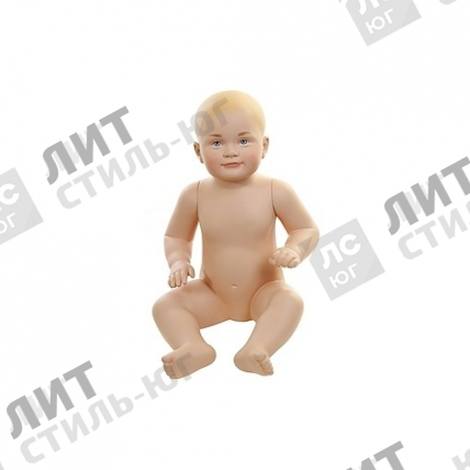 Манекен детский, скульптурный, телесного цвета, для одежды в полный рост, на 6-12 месяцев, сидячий