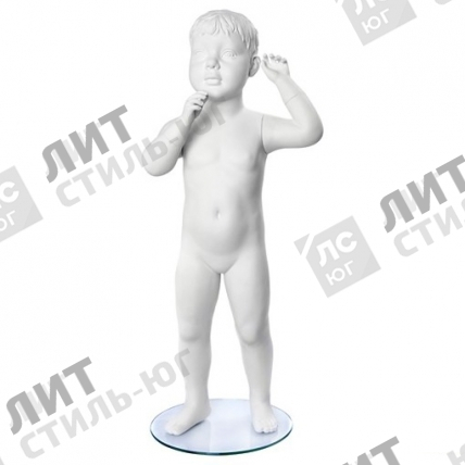 Манекен детский, скульптурный, белого цвета, для одежды в полный рост, на 2 года, стоячий прямо