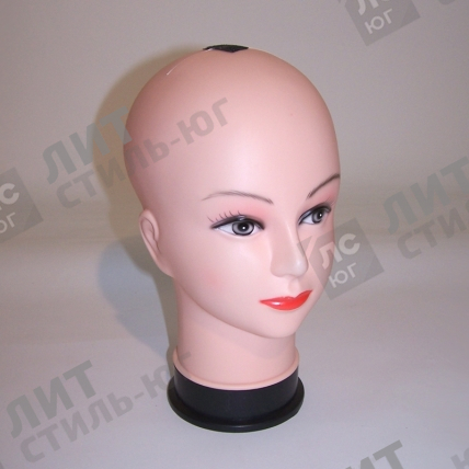 Манекен голова женский для шапок, с волосами (парик отдельно)