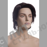 Парик женский для манекена, искусственный, без челки, короткие прямые волосы, цвет черный