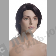 Парик женский для манекена, искусственный, без челки, короткие прямые волосы, цвет черный.
