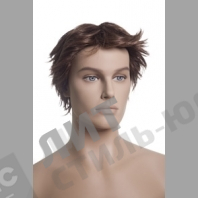 Парик мужской для манекена, искусственный, с челкой, короткие прямые волосы, цвет каштан