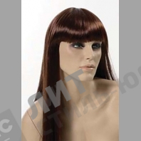 Парик женский для манекена, искусственный, с челкой, прямые длинные волосы, цвет черный