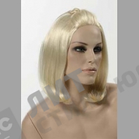 Парик женский для манекена, искусственный, без челки, прямые волосы до плеч, цвет платинум блонд