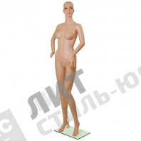 Манекен женский, с макияжем, пластиковый, для одежды, стоячий прямо