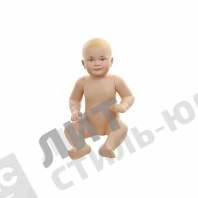 Манекен детский, скульптурный, телесного цвета, для одежды в полный рост, на 6-12 месяцев, сидячий