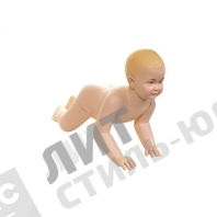 Манекен детский, скульптурный телесного цвета, для одежды в полный рост, на 6-12 месяцев, в нестандартной позе