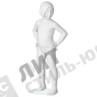 Манекен детский (девочка), скульптурный, белого цвета, для одежды в полный рост, на 4 года, стоячий прямо, руки согнуты в локтях