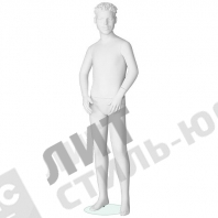 Манекен детский (мальчик), скульптурный, белого цвета, для одежды в полный рост, на 8 лет, стоячий прямо