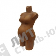 Торс женский, скульптурный, беременный, цвет коричневый
