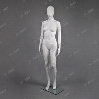 Манекен женский ростовой без лица на подставке белый