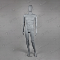 Манекен мужской ростовой без лица серый на подставке